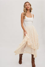 Load image into Gallery viewer, LACE TIER MIDI SKIRT