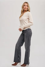Load image into Gallery viewer, MINERAL WASHED THERMAL KNIT HENLEY TOP