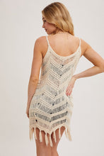 Load image into Gallery viewer, crochet fringe mini dress