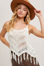 Load image into Gallery viewer, crochet fringe sleeveless top