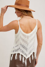 Load image into Gallery viewer, crochet fringe sleeveless top