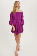 Load image into Gallery viewer, RUFFLED SOLID BOHO DRESS