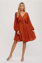 Load image into Gallery viewer, SATIN OPEN-BACK DOLMAN SLEEVED DRESS