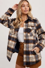 Load image into Gallery viewer, BRUSHED FLANNEL PLAID SHACKET