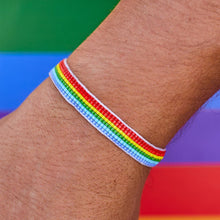 Load image into Gallery viewer, WOVEN RAINBOW SEED BEAD BRACELET