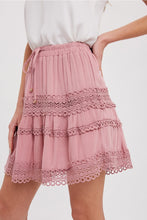 Load image into Gallery viewer, LACE TRIM MINI SKIRT