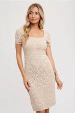 Load image into Gallery viewer, EYELET KNIT SQAURE NECK DRESS