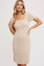 Load image into Gallery viewer, EYELET KNIT SQAURE NECK DRESS