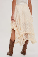 Load image into Gallery viewer, LACE TIER MIDI SKIRT