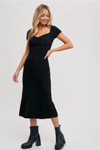 Load image into Gallery viewer, CORDUROY SWEETHEART KNIT MIDI DRESS