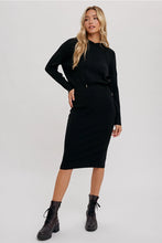 Load image into Gallery viewer, RIBBED SWEATER HOODIE DRESS