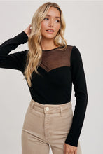Load image into Gallery viewer, SEMI SHEER SWEETHEART NECK TOP