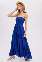 Load image into Gallery viewer, TIERED RUFFLE STRAPLESS MAXI DRESS