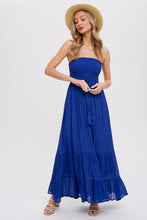Load image into Gallery viewer, TIERED RUFFLE STRAPLESS MAXI DRESS