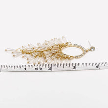 Load image into Gallery viewer, White Crystal Tassel and Rhinestone Stud Earrings
