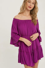Load image into Gallery viewer, RUFFLED SOLID BOHO DRESS