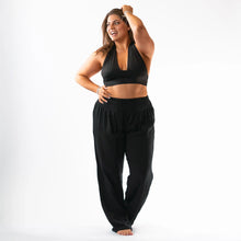 Load image into Gallery viewer, Black Wide Leg Cotton Pants