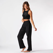 Load image into Gallery viewer, Black Wide Leg Cotton Pants