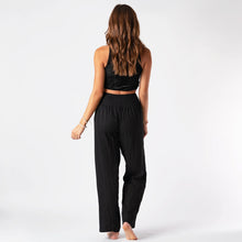 Load image into Gallery viewer, Black Wide Leg Cotton Pants