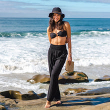 Load image into Gallery viewer, Black Wide Leg Cotton Pants