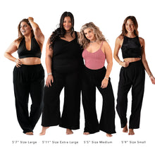 Load image into Gallery viewer, Black Wide Leg Cotton Pants