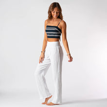 Load image into Gallery viewer, White Wide Leg Beach Cotton Pants