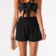 Load image into Gallery viewer, Lotus & Luna Black Cotton Shorts