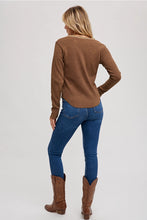 Load image into Gallery viewer, MINERAL WASHED THERMAL KNIT HENLEY TOP