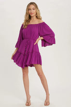 Load image into Gallery viewer, RUFFLED SOLID BOHO DRESS
