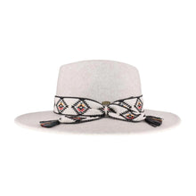 Load image into Gallery viewer, Aztec Trim Band Vegan Fabric C.C Panama Hat