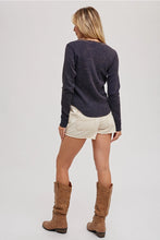 Load image into Gallery viewer, MINERAL WASHED THERMAL KNIT HENLEY TOP