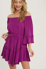Load image into Gallery viewer, RUFFLED SOLID BOHO DRESS