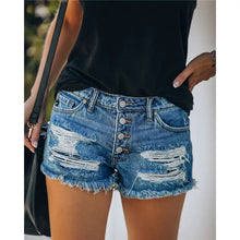 Load image into Gallery viewer, American Flag Denim Shorts