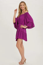 Load image into Gallery viewer, RUFFLED SOLID BOHO DRESS