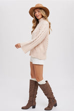 Load image into Gallery viewer, CABLE MOCK NECK BELL SLEEVES PULLOVER