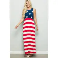 Load image into Gallery viewer, American Flag Maxi Dress