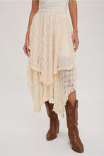 Load image into Gallery viewer, LACE TIER MIDI SKIRT