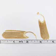 Load image into Gallery viewer, 18K Gold-plated Chain Tassel Post Earrings