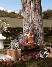 Load image into Gallery viewer, Mountain Trail Flask in Caramel Hair-on Hide