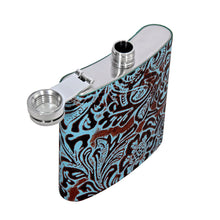 Load image into Gallery viewer, Mountain Trail Flask in Hand-tooled Leather