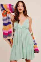 Load image into Gallery viewer, Crinkle Textured V-Neck Ruffle Dress