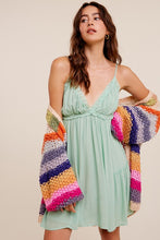 Load image into Gallery viewer, Crinkle Textured V-Neck Ruffle Dress