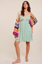 Load image into Gallery viewer, Crinkle Textured V-Neck Ruffle Dress