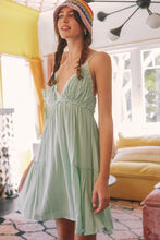 Load image into Gallery viewer, Crinkle Textured V-Neck Ruffle Dress