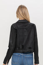 Load image into Gallery viewer, DISTRESSED BLACK COATED CLASSIC JACKET