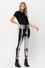Load image into Gallery viewer, Black tie dye high rise crop skinny
