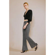 Load image into Gallery viewer, SILVER STRIPE HIGH RISE SUPER FLARE