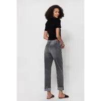 Load image into Gallery viewer, Crisscross waistband boyfriend jeans