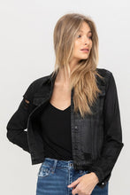 Load image into Gallery viewer, DISTRESSED BLACK COATED CLASSIC JACKET