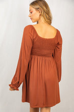 Load image into Gallery viewer, Long Sleeve Smocked Knit Dress
